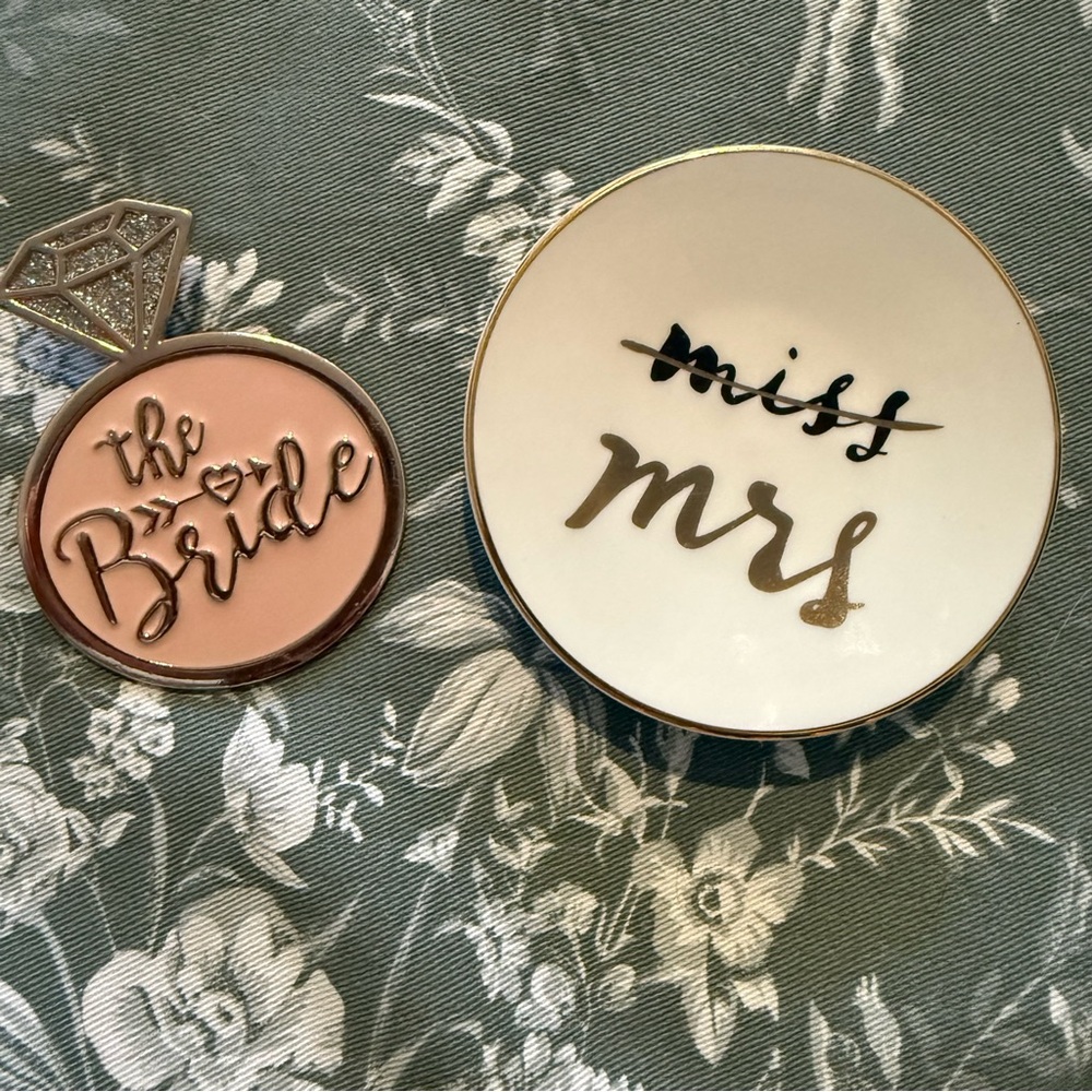 Kate Spade | Miss to Mrs. Ring Dish and The Bride Pin